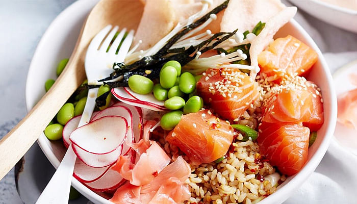 Ginger and Salmon Poke Bowl - The Singapore Women's Weekly