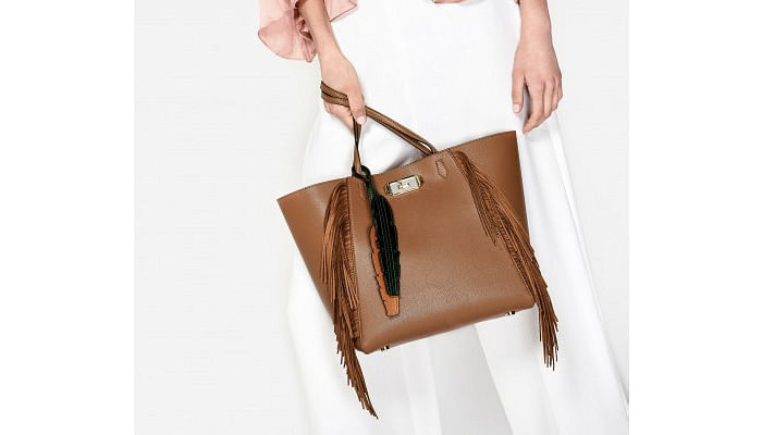 Lot - Victoria's Secret Faux Leather Fringe Tote Bag
