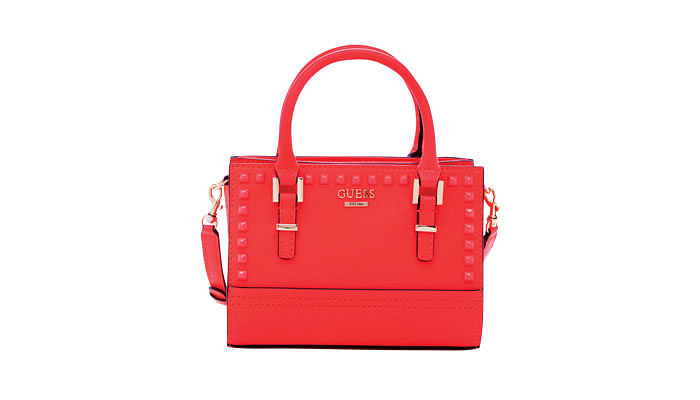 Guess, Bags, Guess Korry Dome Satchel Red Bag