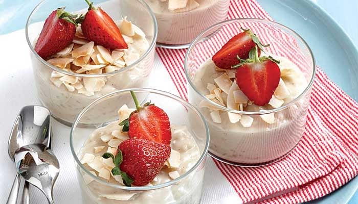 Coconut and Strawberry Rice Pudding - The Singapore Women's Weekly