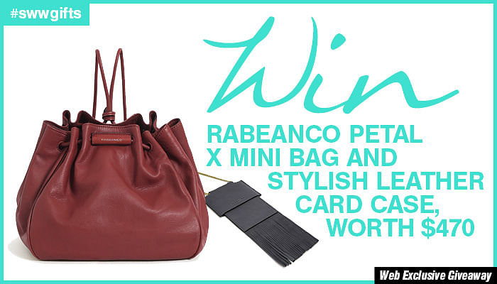 CLOSED Web Exclusive WIN RABEANCO Petal x Mini bag and Stylish leather card case worth 470 The Singapore Women s Weekly