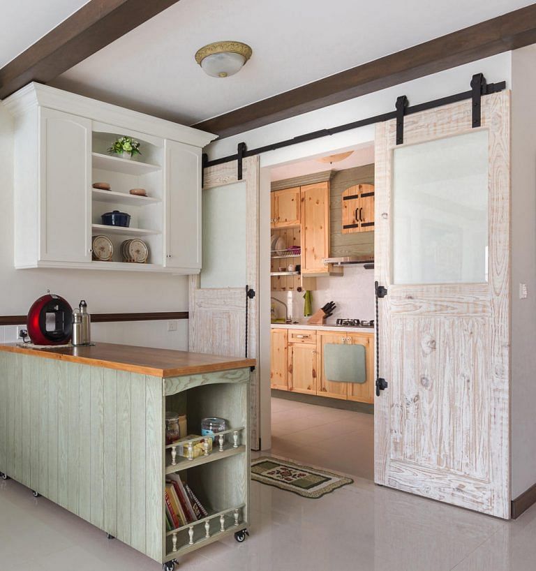 The One Space Saving Trick That S Both, Small Kitchen Sliding Door