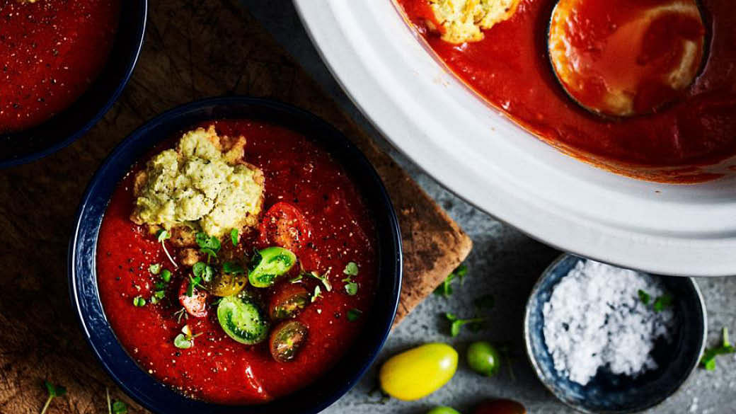 Slow Cooker Tomato Soup With Basil Dough Balls - The Singapore Women's ...