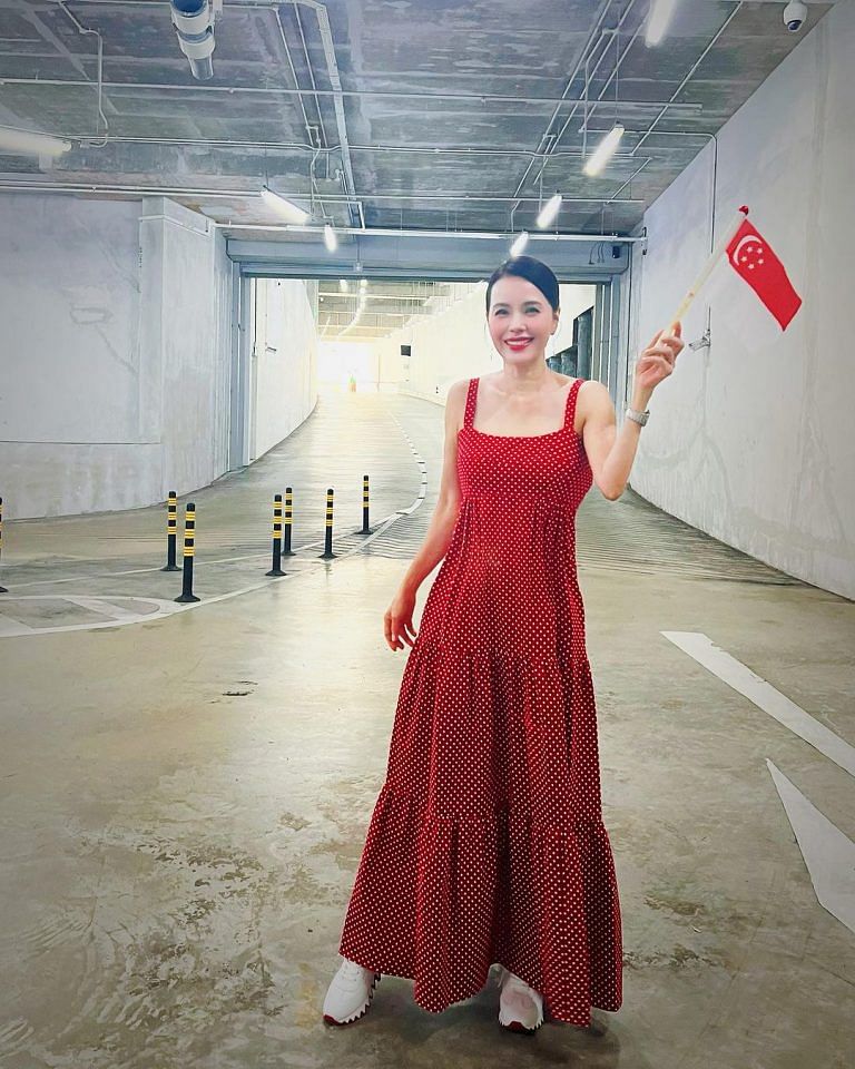 Red and clearance white long dress