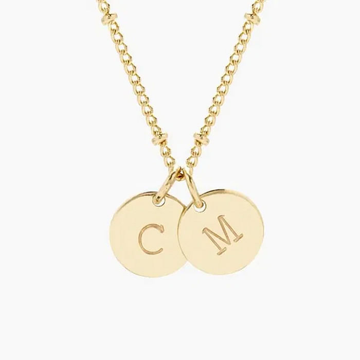 Burst Tag Monogram Necklace - C | Necklace, Monogram necklace, Initial  necklace gold