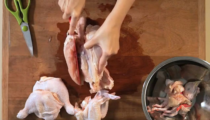 How to cut a whole chicken 11